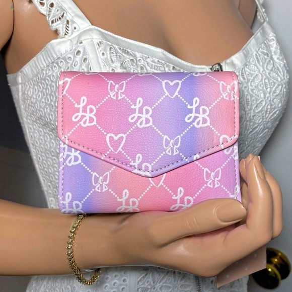 Luv Betsey Johnson Pink Purple Ombré Bag Wallet - Picture 2 of 6